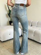 Judy Blue Mid-Rise Flare Jeans — Stretch Retro Fit - Whispering Desires Shoppe