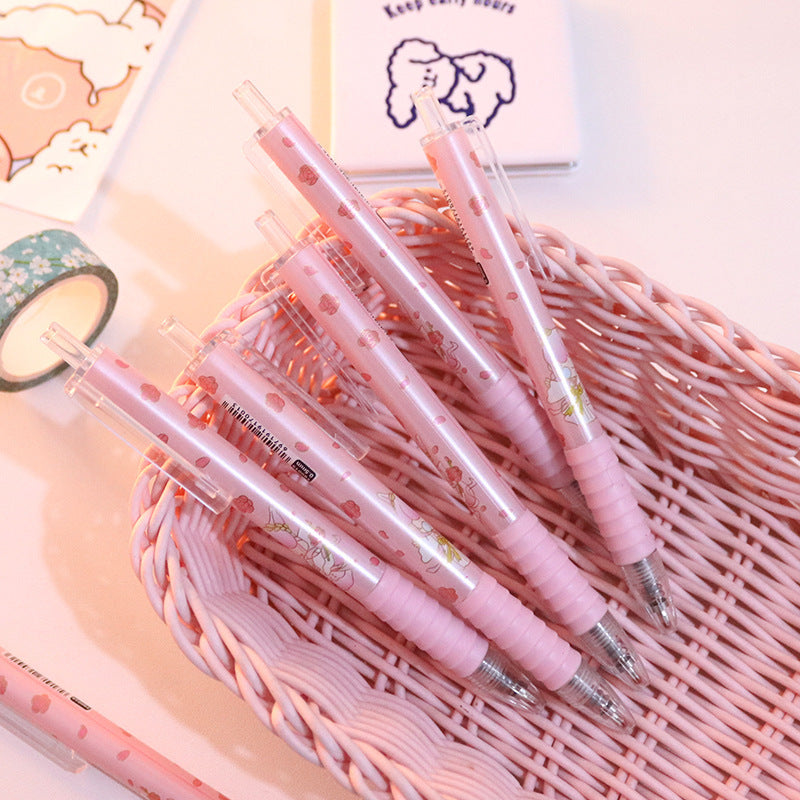 Cute Peach Press Gel Pen Korean Stationery Kawaii Gel Ink Rollerball Pens - Whispering Desires Shoppe