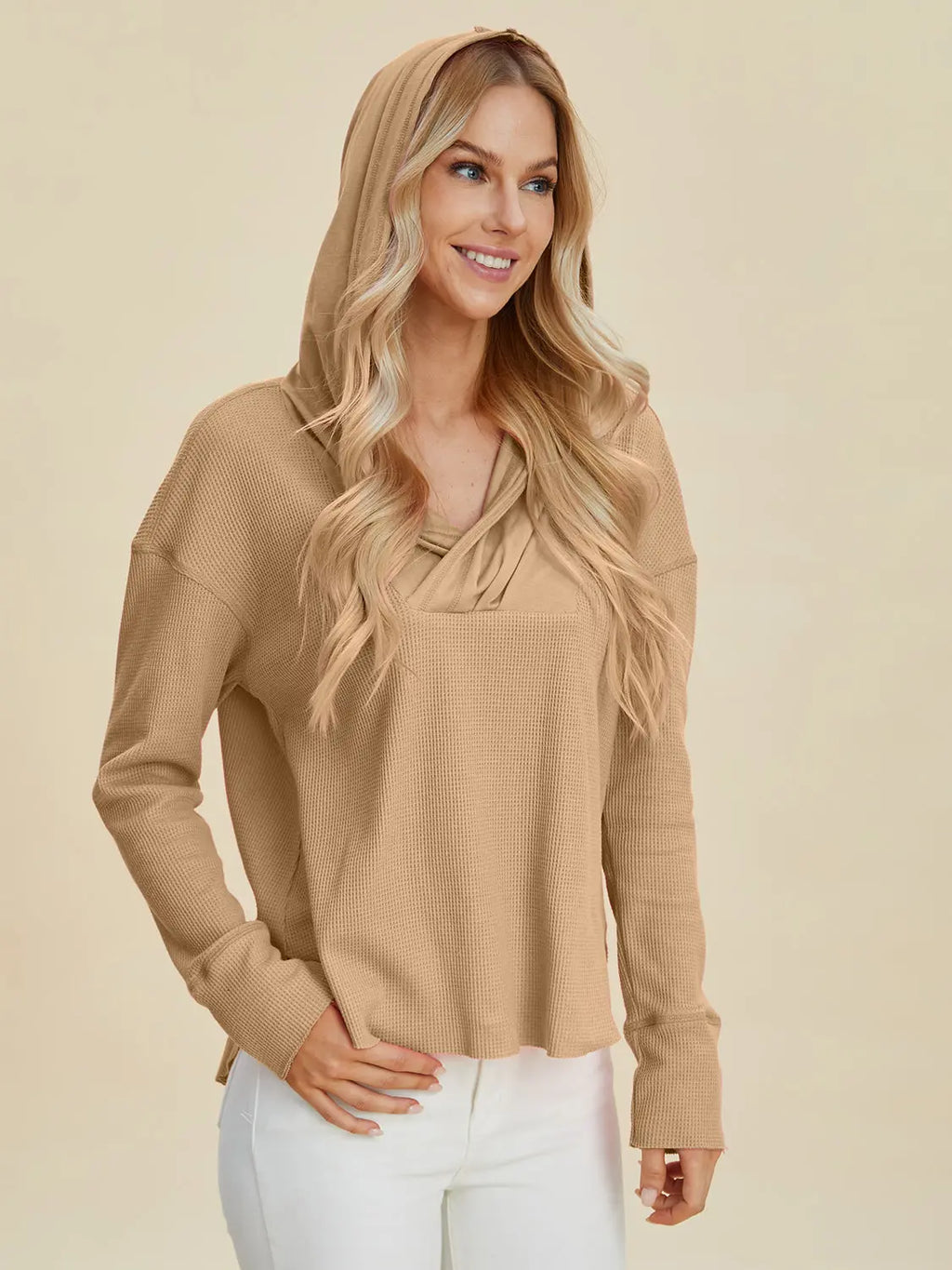 Double Take High-Low Dropped-Shoulder Hoodie - Whispering Desires Shoppe