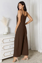 Basic Bae V-Neck Spaghetti Strap Jumpsuit - Whispering Desires Shoppe