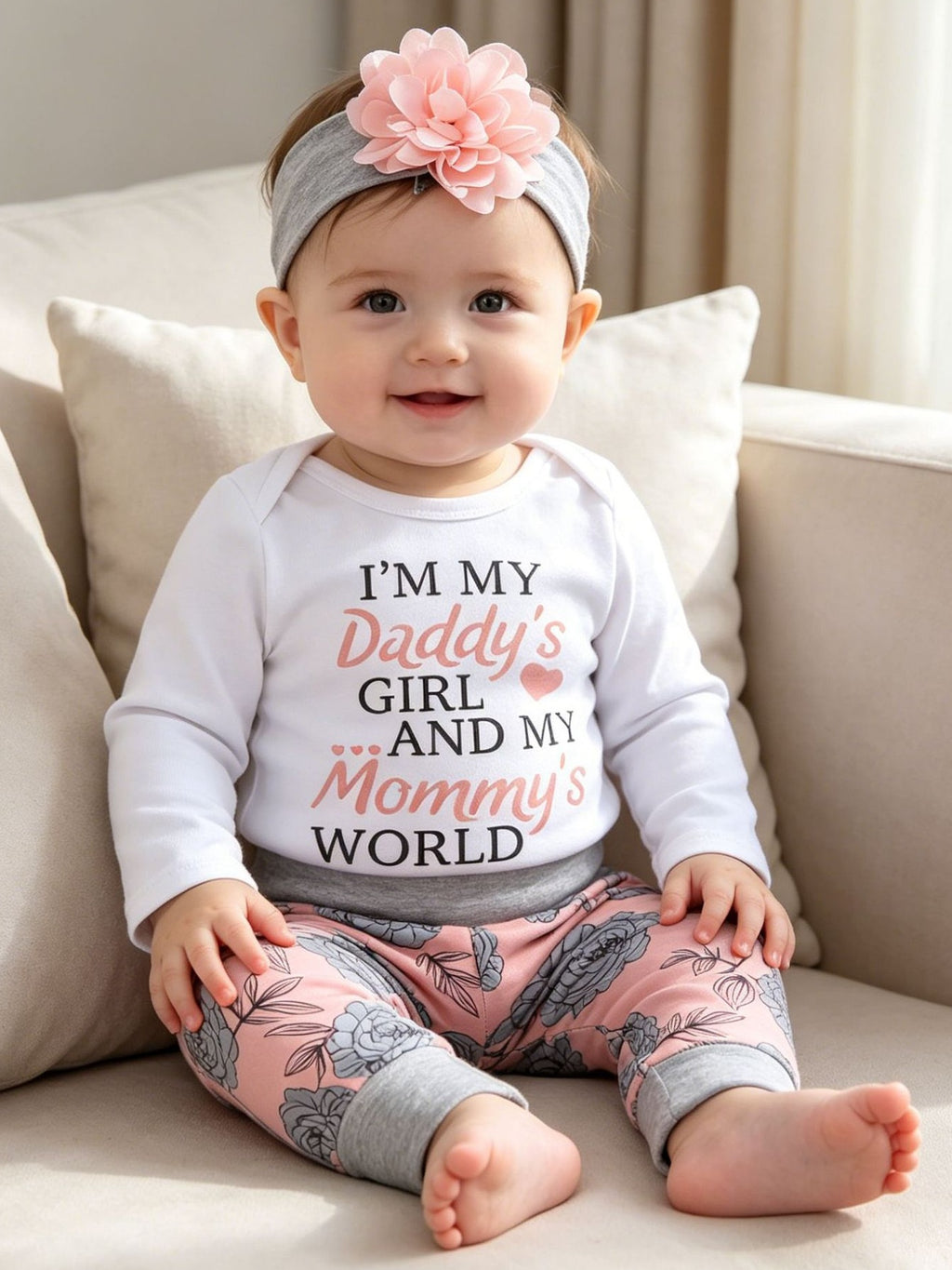 Brynn Style Daddy's Girl floral baby outfit set