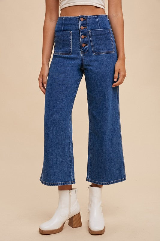 Annie Wear Button Fly High Waist Jeans - Whispering Desires Shoppe