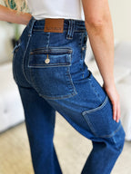 Judy Blue High Waist Straight Cargo Jeans - Whispering Desires Shoppe