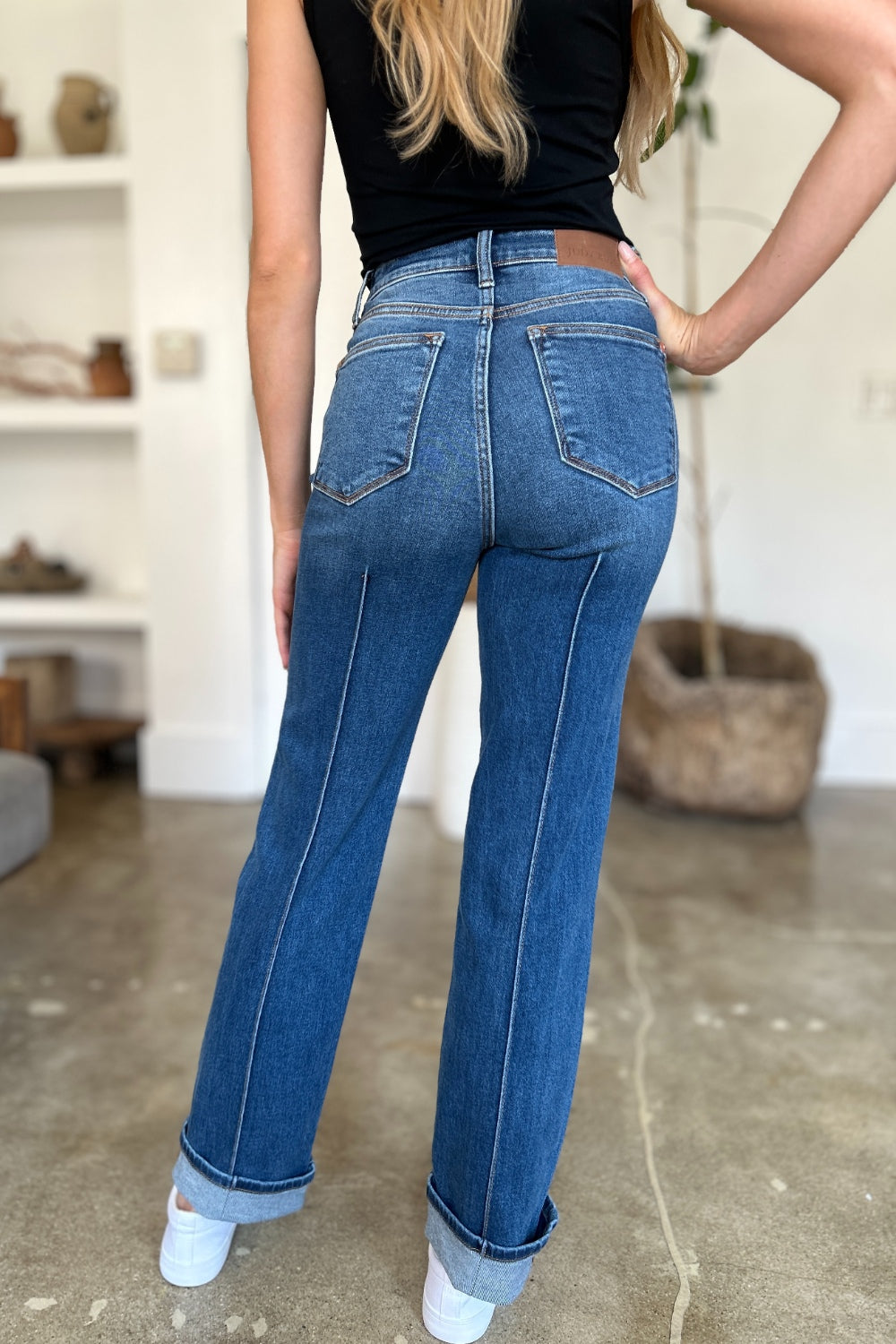 Judy Blue High Waist Front Seam Straight Jeans - Whispering Desires Shoppe
