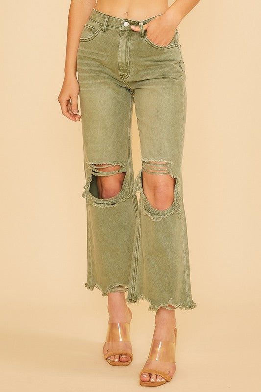 Annie Wear Distressed Raw Hem Jeans - Whispering Desires Shoppe