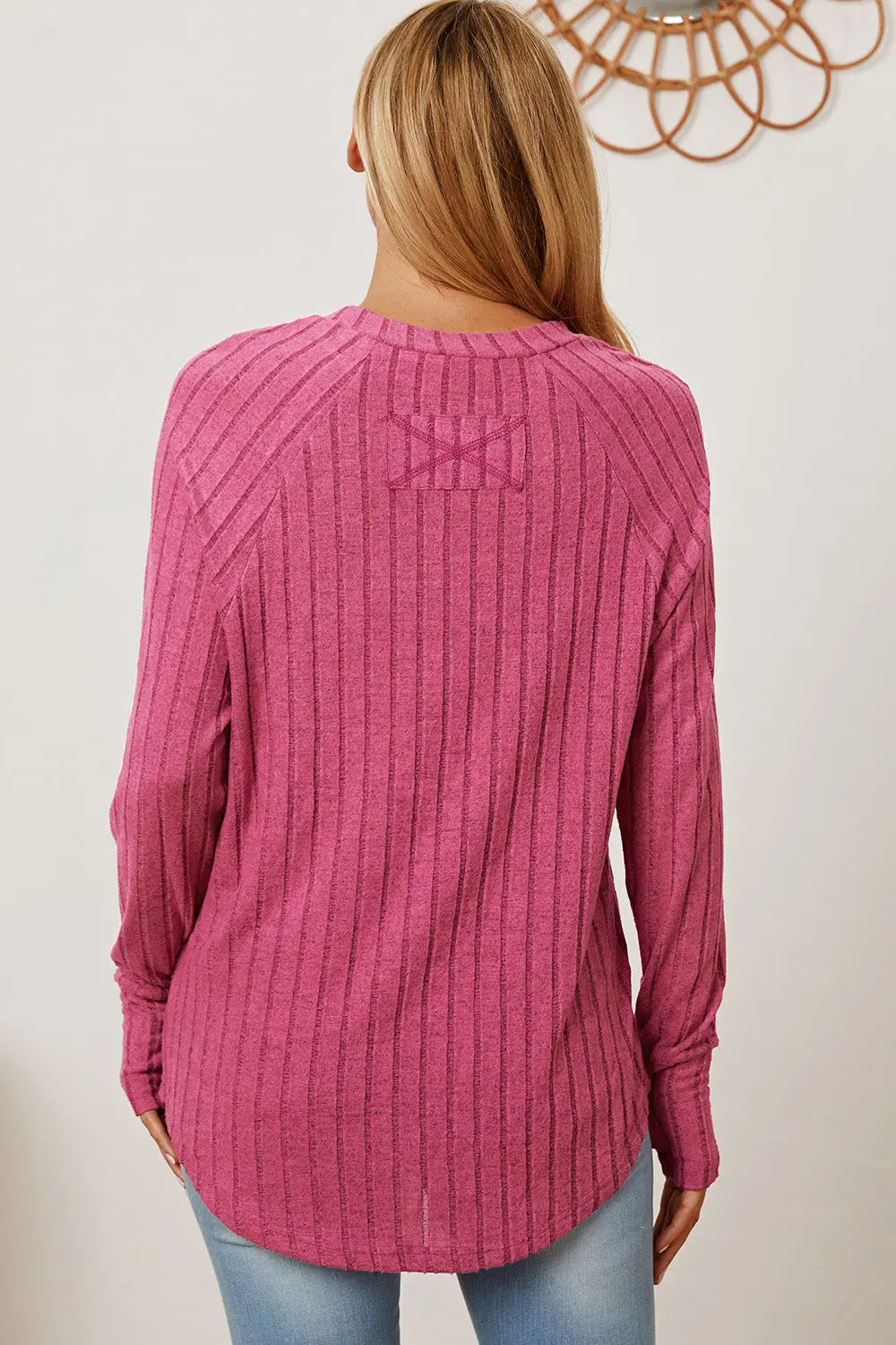 Basic Bae Ribbed Thumbhole Long-Sleeve Tee - Whispering Desires Shoppe