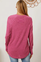 Basic Bae Ribbed Thumbhole Long-Sleeve Tee - Whispering Desires Shoppe