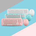 Wireless Keyboard And Mouse Set Girls Color Retro - Whispering Desires Shoppe