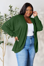 Basic Bae Ribbed Cocoon Cardigan (Full-Size) - Whispering Desires Shoppe