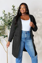 Basic Bae Pocketed Longline Hooded Cardigan - Whispering Desires Shoppe