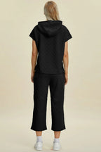 Double Take Textured Drawstring Hoodie & Pocketed Pants - Whispering Desires Shoppe