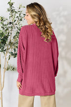Basic Bae Ribbed Cocoon Cardigan (Full-Size) - Whispering Desires Shoppe
