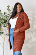 Basic Bae Pocketed Longline Hooded Cardigan - Whispering Desires Shoppe