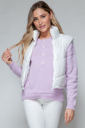 Snobbish Zip Up Turtleneck Shiny Quilted Vest - Whispering Desires Shoppe