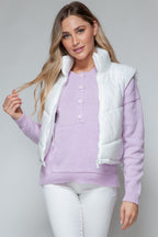 Snobbish Zip Up Turtleneck Shiny Quilted Vest - Whispering Desires Shoppe