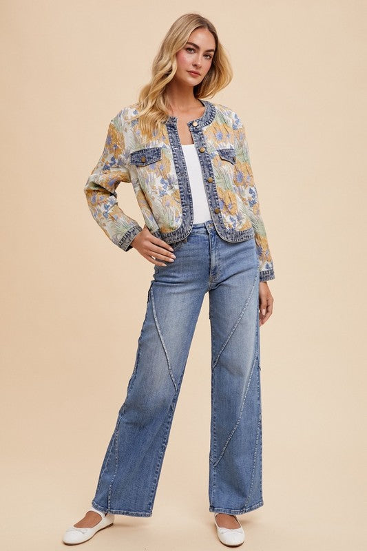 Annie Wear Decorative Seams Wide Leg Jeans - Whispering Desires Shoppe
