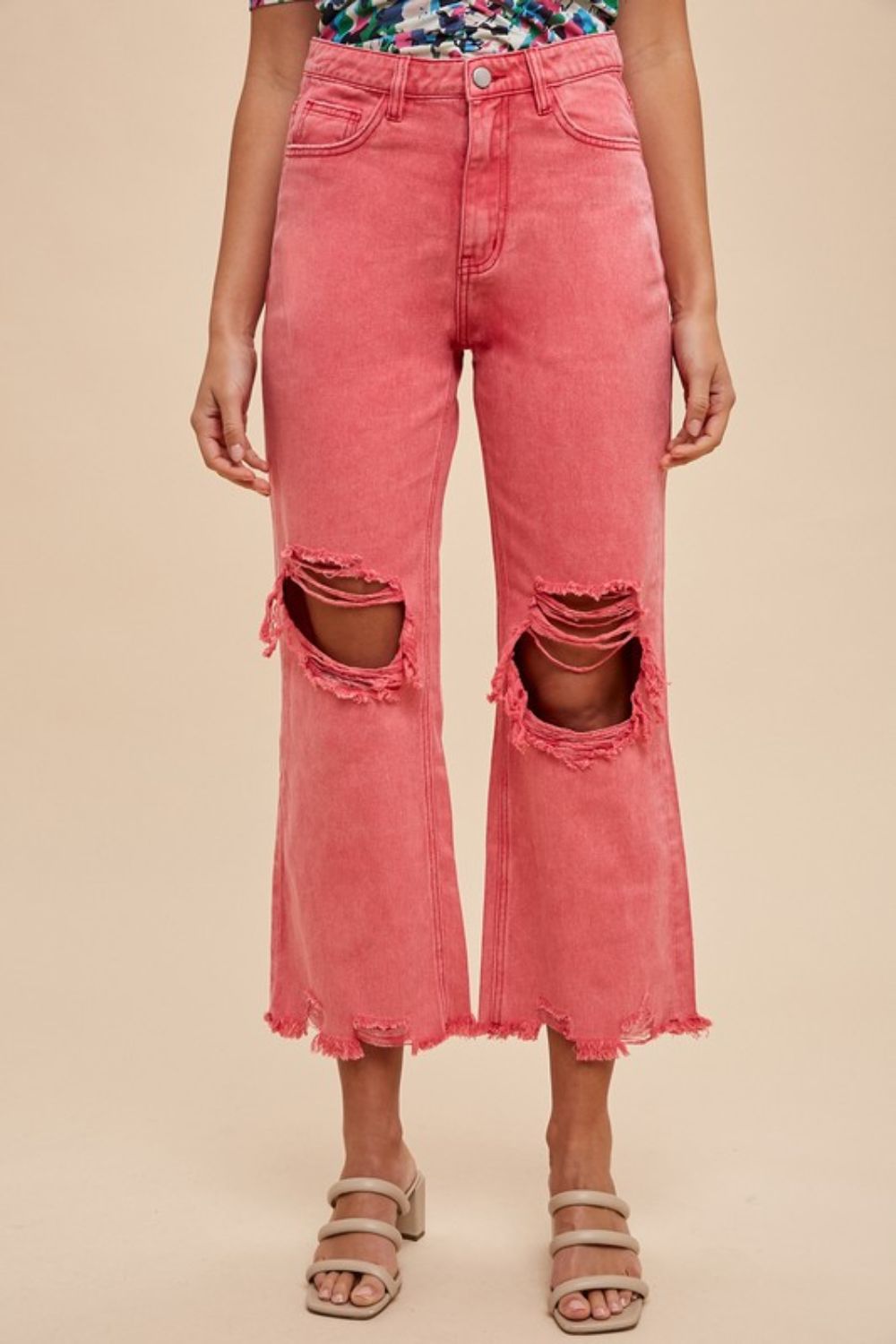 Annie Wear Distressed Raw Hem Jeans - Whispering Desires Shoppe