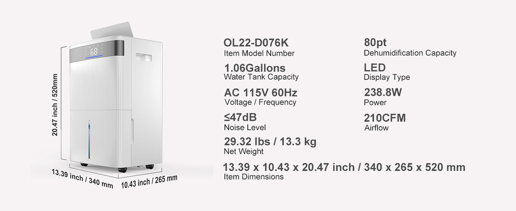 SucceBuy Home Dehumidifier – 22 to 82 Pint Options