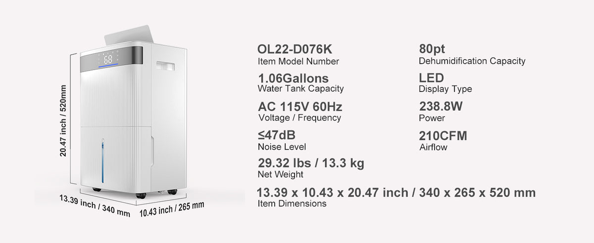 SucceBuy Home Dehumidifier – 22 to 82 Pint Options