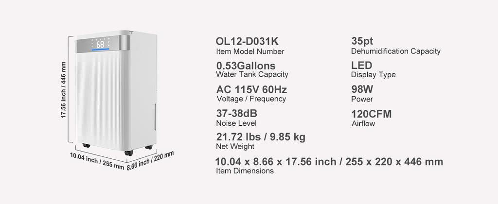 SucceBuy Home Dehumidifier – 22 to 82 Pint Options