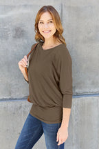 Basic Bae Batwing Sleeve Round Neck Top - Whispering Desires Shoppe