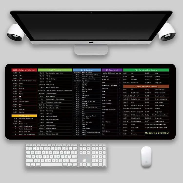 Shortcut Key Mouse Pad Oversized Thickened Desk Keyboard Pad - Whispering Desires Shoppe