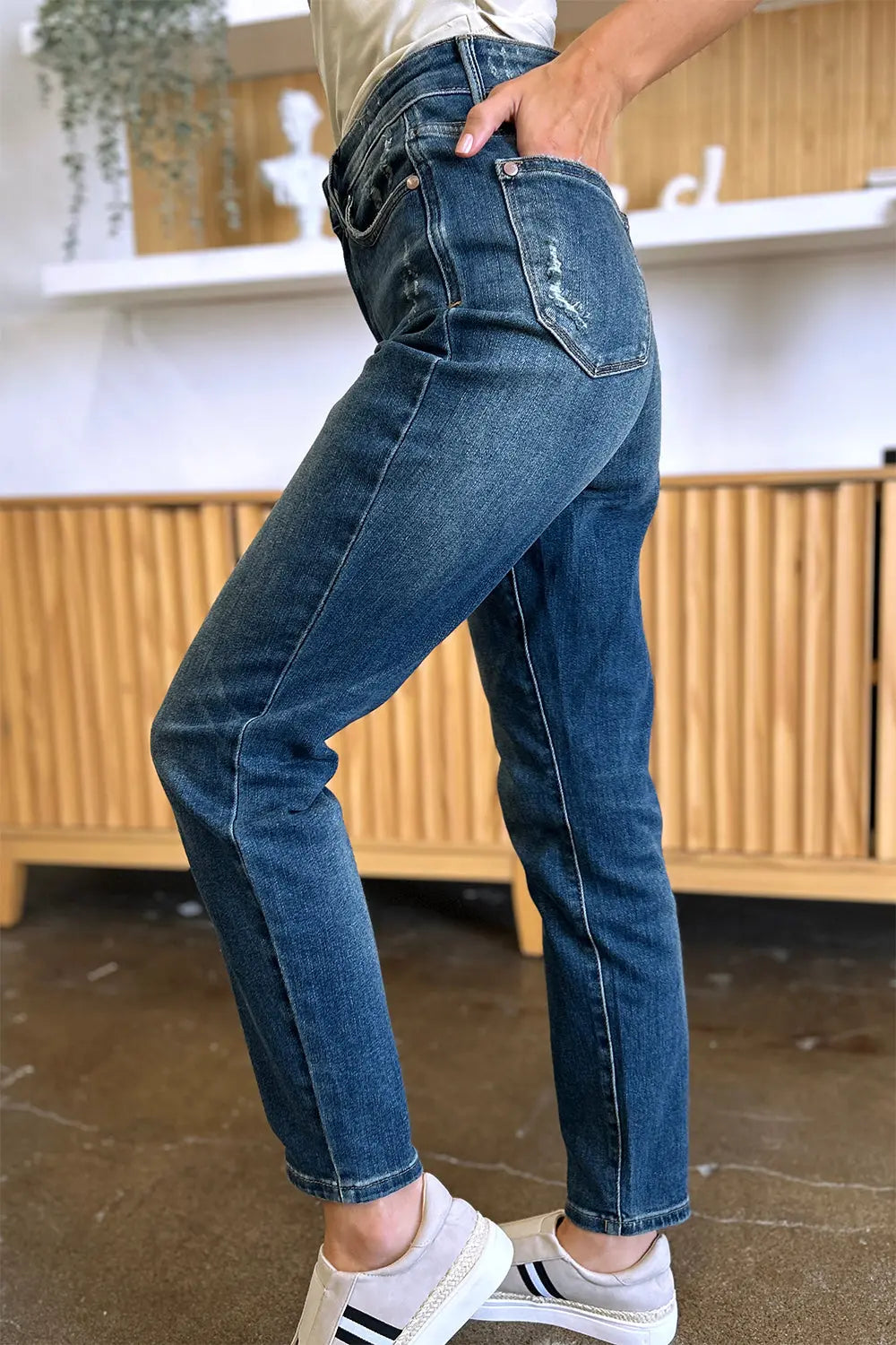 Judy Blue High-Waist Tummy Control Slim Jeans - Whispering Desires Shoppe