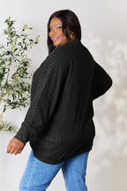 Basic Bae Ribbed Cocoon Cardigan (Full-Size) - Whispering Desires Shoppe