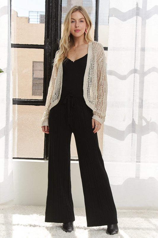 ADORA Tied Wide Leg Knit Pants - Whispering Desires Shoppe