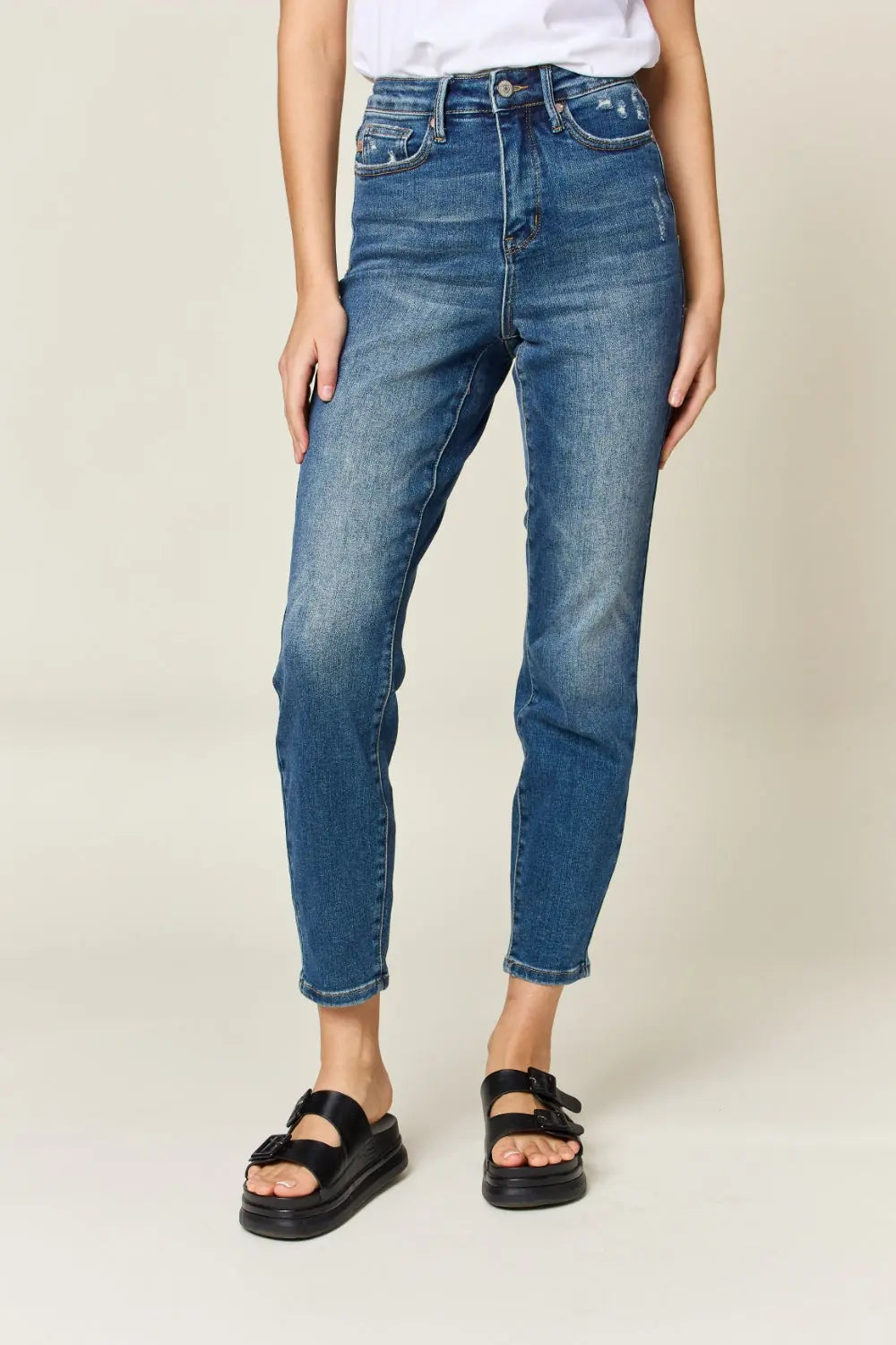 Judy Blue High-Waist Tummy Control Slim Jeans - Whispering Desires Shoppe