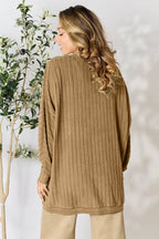 Basic Bae Ribbed Cocoon Cardigan (Full-Size) - Whispering Desires Shoppe
