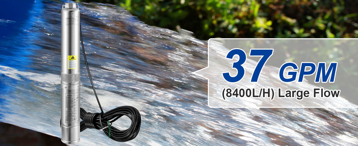 SucceBuy 230V Stainless Steel Deep Well Pump