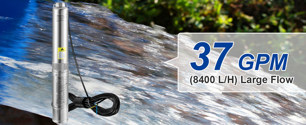 SucceBuy 230V Stainless Steel Deep Well Pump
