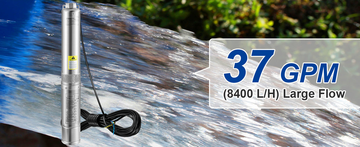 SucceBuy 230V Stainless Steel Deep Well Pump