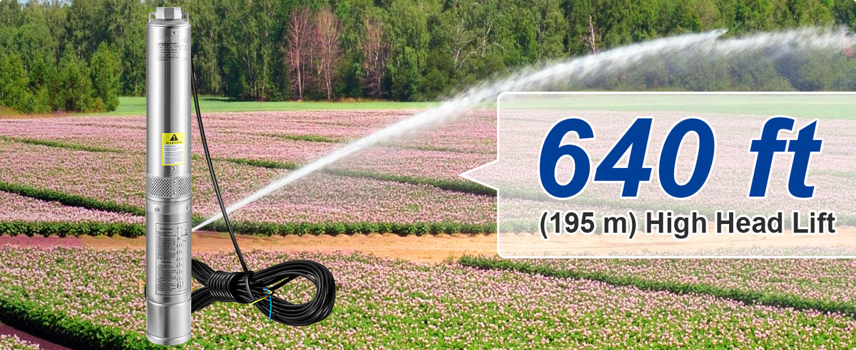 SucceBuy 230V Stainless Steel Deep Well Pump