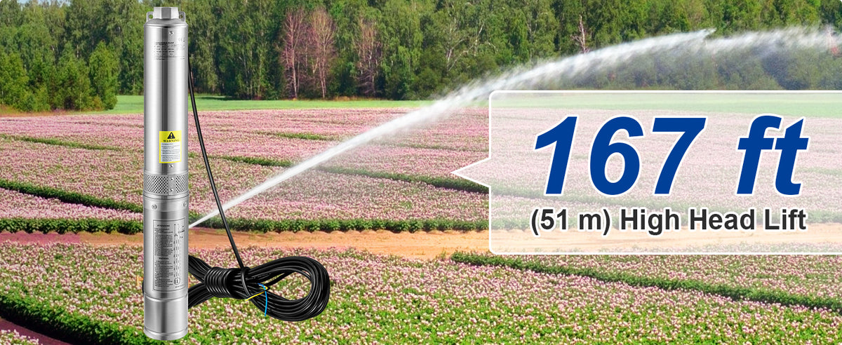 SucceBuy 230V Stainless Steel Deep Well Pump