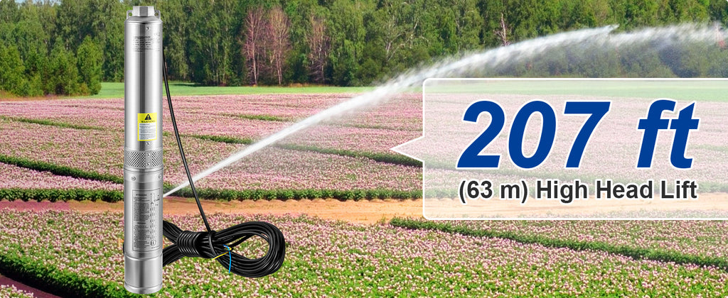 SucceBuy 230V Stainless Steel Deep Well Pump