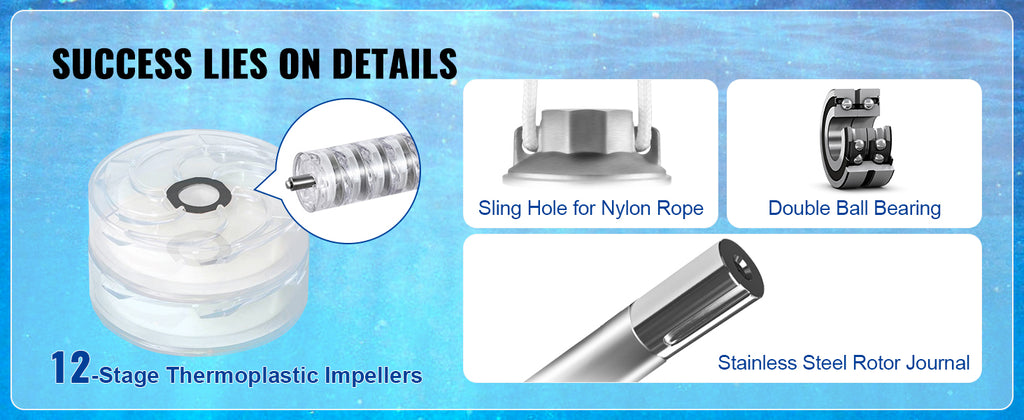 SucceBuy 230V Stainless Steel Deep Well Pump