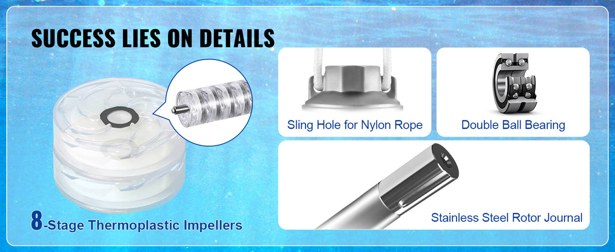 SucceBuy 230V Stainless Steel Deep Well Pump