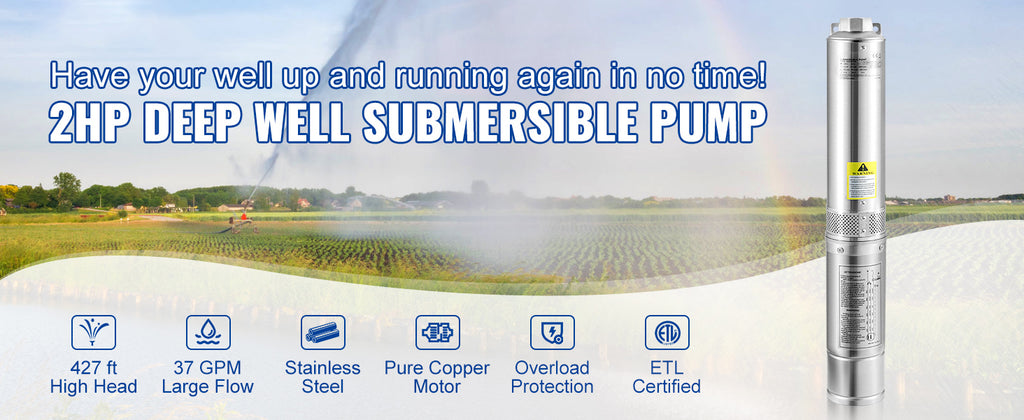 SucceBuy 230V Stainless Steel Deep Well Pump