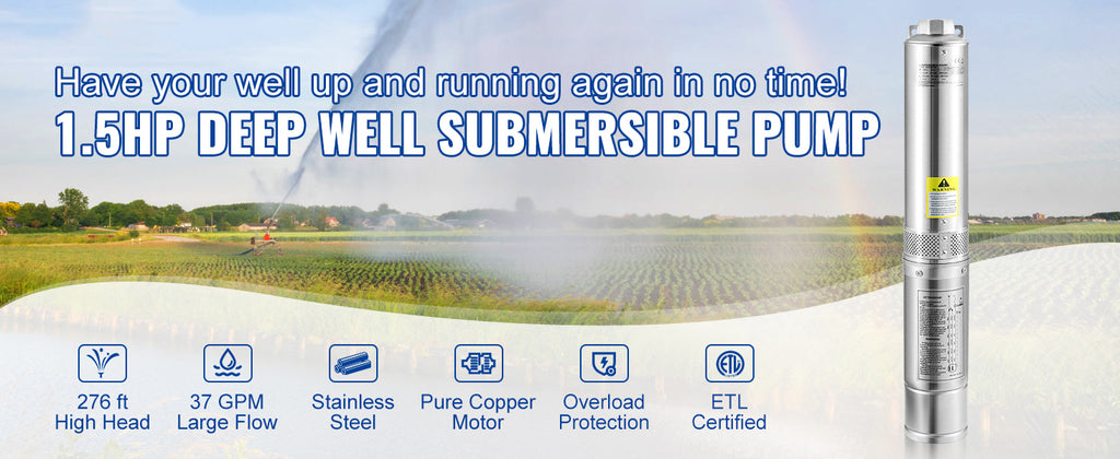 SucceBuy 230V Stainless Steel Deep Well Pump