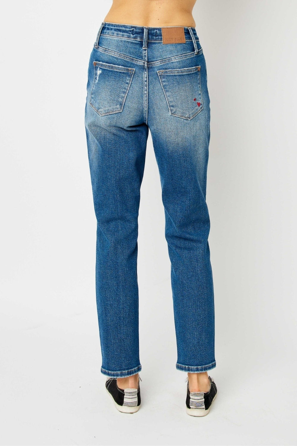 Judy Blue Queen of Hearts Coin-Pocket Boyfriend Jeans - Whispering Desires Shoppe