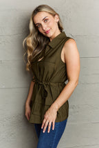 Ninexis Follow The Light Sleeveless Button-Down Top - Whispering Desires Shoppe