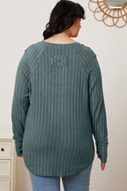 Basic Bae Ribbed Thumbhole Long-Sleeve Tee - Whispering Desires Shoppe