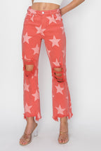 RISEN Star Distressed Raw-Hem Jeans - Whispering Desires Shoppe