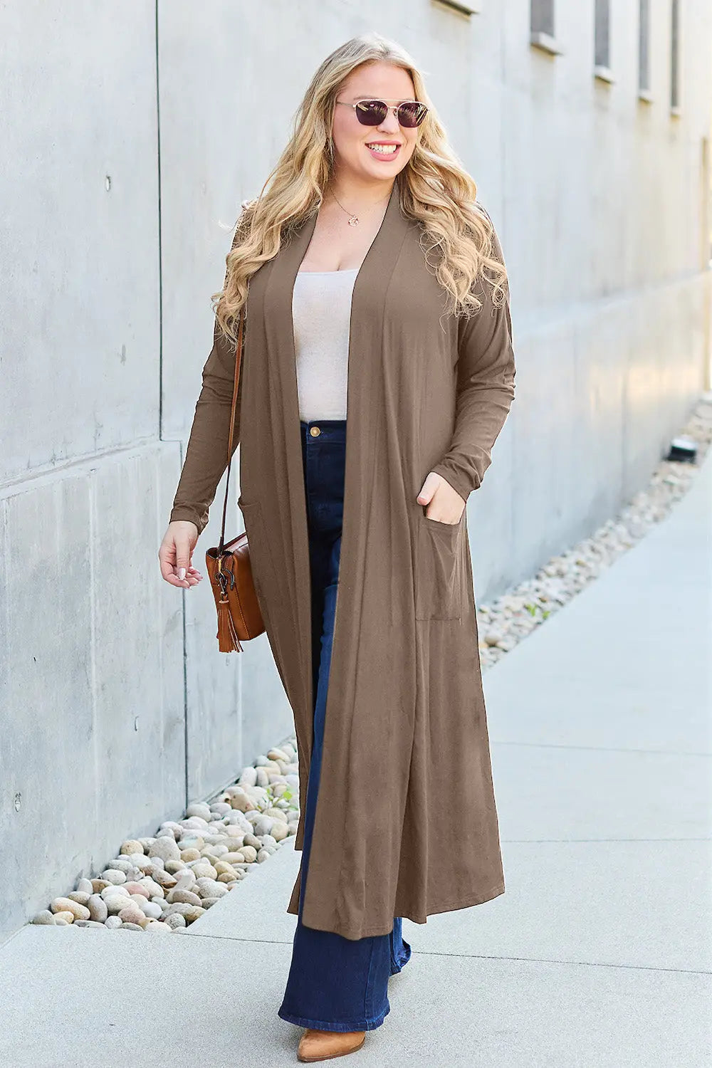 Basic Bae Open-Front Long Sleeve Cover Up - Whispering Desires Shoppe