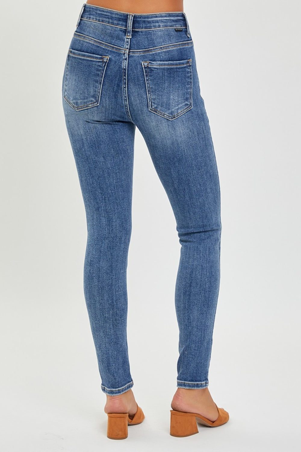 RISEN Full-Size Mid-Rise Ankle Skinny Jeans - Whispering Desires Shoppe