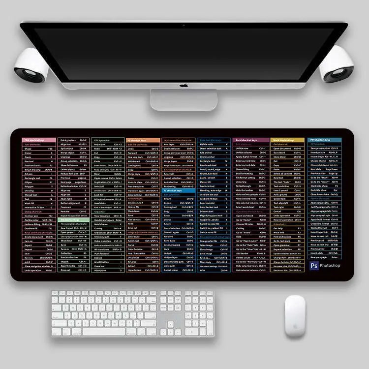 Shortcut Key Mouse Pad Oversized Thickened Desk Keyboard Pad - Whispering Desires Shoppe