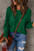 Double Take Full-Size Long Sleeve Round Neck Tee - Whispering Desires Shoppe