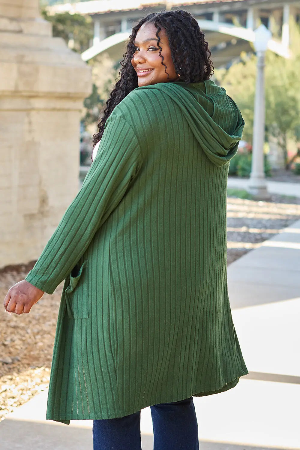 Basic Bae Pocketed Longline Hooded Cardigan - Whispering Desires Shoppe